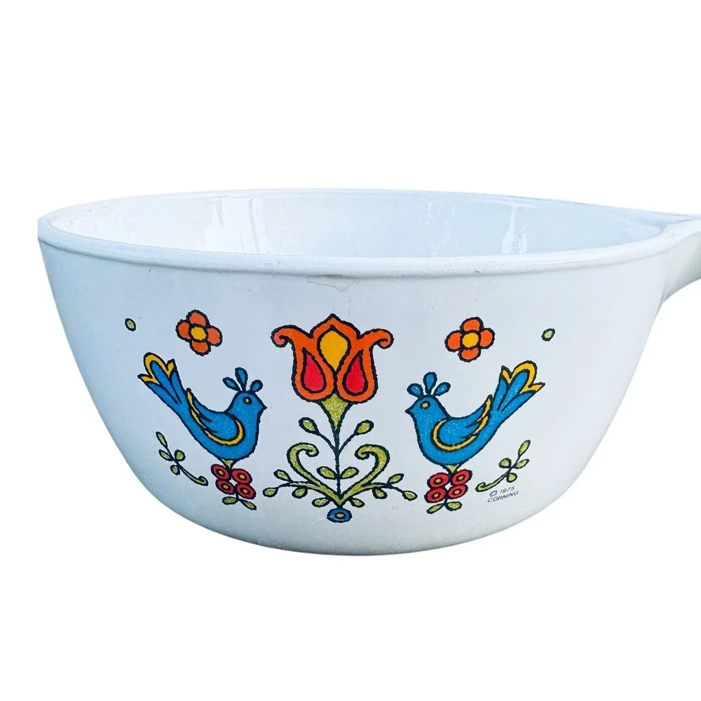 Vintage Pyrex Country Festival Pattern 1.5 Cup 750ml Casserole Saucepan Bowl